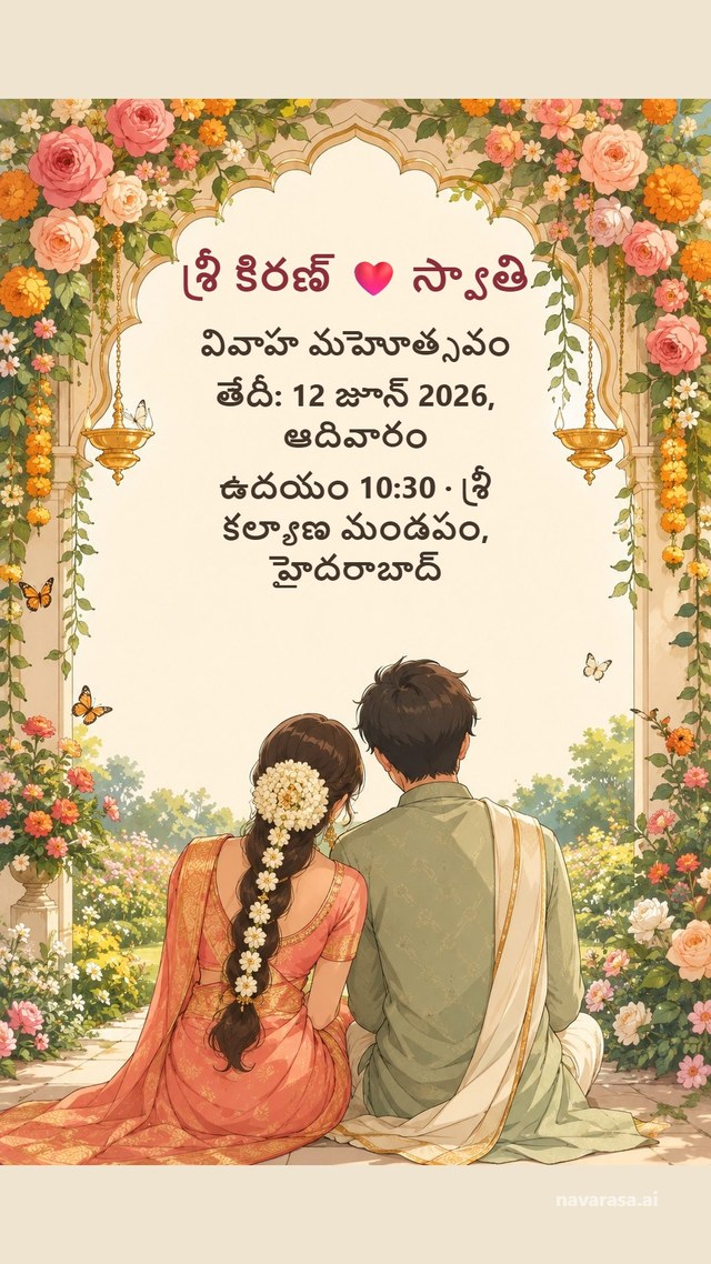 Garden Bloom wedding-card invitation