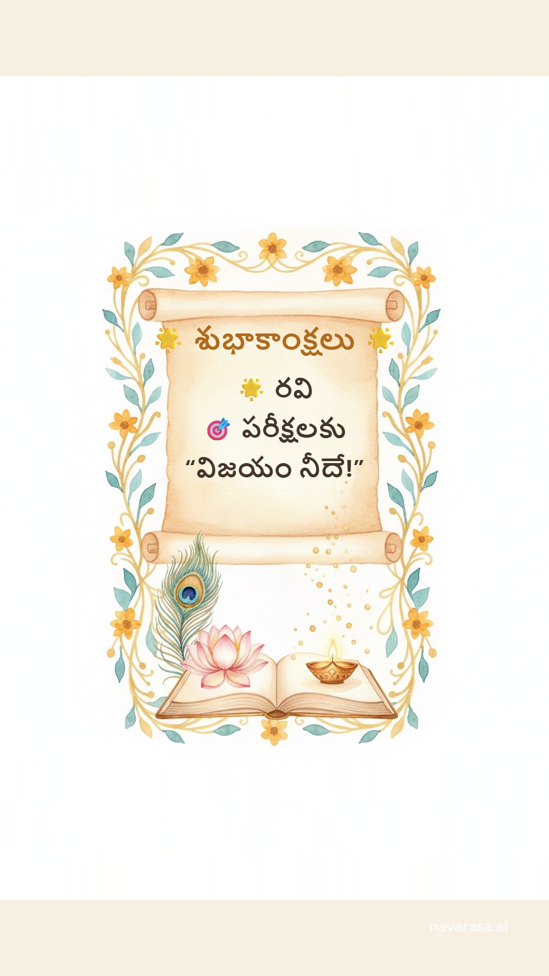 Telugu good-luck / best-wishes card