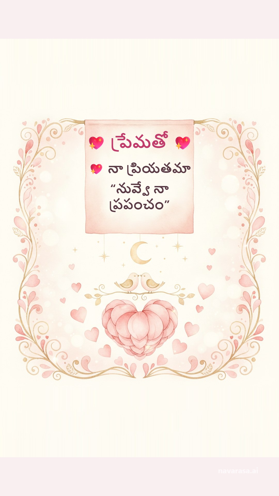 Telugu love / romantic card